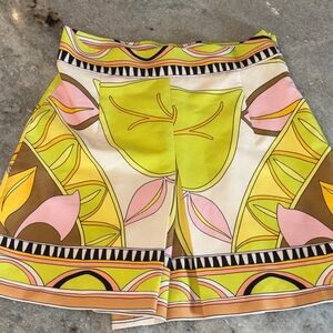 Zara High-Waisted Retro Floral Geometric Print Skort-  Small